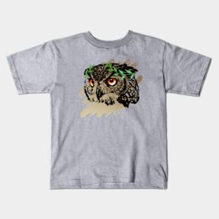 Athena Owl - Leaf Variant Kids T-Shirt